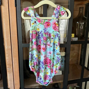 Posh Peanut bamboo romper bubble floral ruffled toddler girl sleeveless diedre